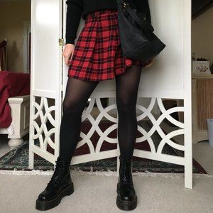 Plaid mini skirt